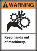 ANSI Warning Equipment Safety Label: Keep Hands Out Of Machinery