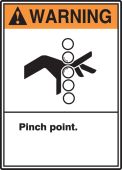 ANSI Warning Safety Sign: Pinch Point.