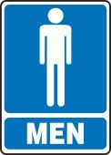 Safety Sign: (Graphic) Men (Blue Background)