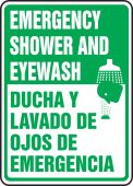 Bilingual Safety Sign: Emergency Shower And Eyewash