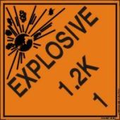 DOT Shipping Labels: Hazard Class 1: Explosive 1.2K
