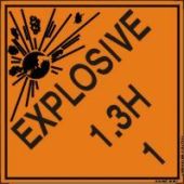 DOT Shipping Labels: Hazard Class 1: Explosive 1.3H