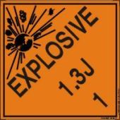 DOT Shipping Labels: Hazard Class 1: Explosive 1.3J