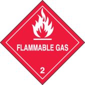 DOT Shipping Labels: Hazard Class 2: Flammable Gas