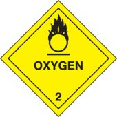 DOT Shipping Labels: Hazard Class 2: Oxygen