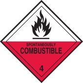 DOT Shipping Labels: Hazard Class 4: Spontaneously Combustible