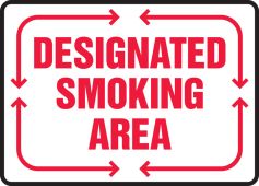 Safety Sign: Designated Smoking Area
