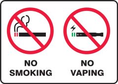No Smoking Sign: No Smoking - No Vaping (Landscape)
