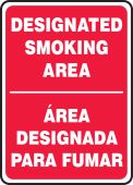 Bilingual Safety Sign: Designated Smoking Area