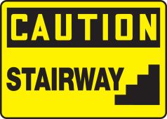 OSHA Caution Safety Sign: Stairway