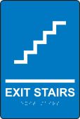 ADA Braille Tactile Sign: Exit Stairs