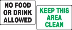 Safety Sign: No Food Or Drink Allowed - Keep This Area Clean