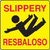 Bilingual Sign Holder Labels: Slippery- Resbaloso
