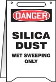 OSHA Danger Fold-Up: Silica Dust - Wet Sweeping Only