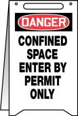OSHA Danger Fold-Ups<sup>®</sup> Floor Sign: Confined Space - Enter By Permit Only