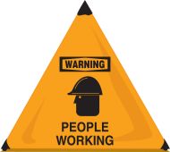 OSHA Warning Handy Cone™ Floor Signs: People Working