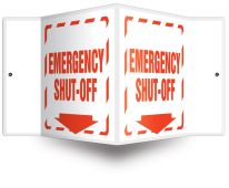 Projection™ Sign: Emergency Shut-Off (Arrow)