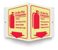 Glow-In-The-Dark Projection™ Sign: To Use Fire Extinguisher