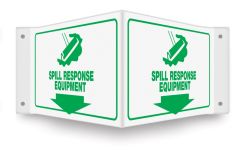 Projection™ Sign: Spill Response Equipment (Down Arrow)