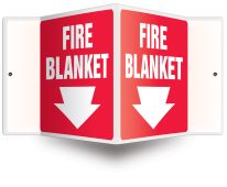 Projection™ Sign: Fire Blanket (Large Down Arrow)