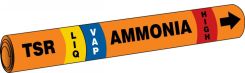 IIAR Cling-Tite Ammonia Pipe Marker: TSR/LIQ/VAP/HIGH