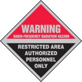 Warning Safety Sign: Radio-Frequency Radiation Hazard - Restricted Area - Authorized Personnel Only
