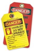 OSHA Danger Safety Custom Plastic Tags: Hands Off Do Not Operate
