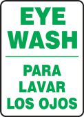 Bilingual Safety Sign: Eye Wash