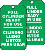 Cylinder Status Bilingual Safety Tag: Full Cylinder Ready For Use