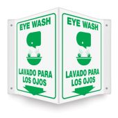 Bilingual Projection™ Safety Sign: Eye Wash
