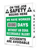 Digi-Day® Lite Electronic Scoreboard: We Have Worked ___ Days Without An OSHA Recordable Injury