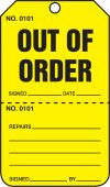 Safety Tag: Out Of Order - Perforated