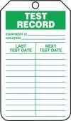 Jumbo Record Status Safety Tag: Test Record