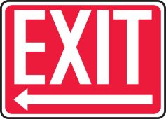 Safety Sign: Exit (Left Arrow)