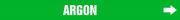 Pipe Marker, Legend: ARGON - GREEN BACKGROUND