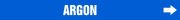Pipe Marker, Legend: ARGON - BLUE BACKGROUND