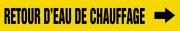 Pipe Marker, Legend: RETOUR D'EAU DE CHAUFFAGE