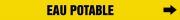 Pipe Marker, Legend: EAU POTABLE - YELLOW BACKGROUND