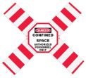 OSHA Danger Flanged Pipe Barrier Kit: Confined Space - Authorized Personnel Only