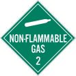 NON-FLAMMABLE GAS 2 DOT PLACARD SIGN