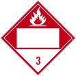 3 FLAMMABLE LIQUIDS BLANK DOT PLACARD SIGN