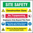 Site Safety - Construction Zone - No Trespassing - Employees Only Beyond This Point