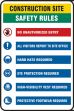 Contractor Preferred Site Safety Signs: Construction Site - Safety Rules