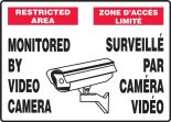 RESTRICTED AREA MONITORED BY VIDEO CAMERA (BILINGUAL FRENCH - ZONE D'ACCÈS LIMITÉ SURVEILLÉ PAR CAMÉRA VIDÉO)