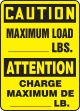 CAUTION MAXIMUM LOAD ___ LBS. (BILINGUAL FRENCH)