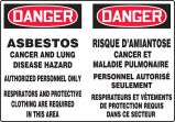 BILINGUAL FRENCH SIGN - ASBESTOS