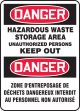 BILINGUAL FRENCH SIGN - HAZARDOUS WASTE