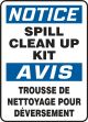 French Bilingual OSHA Notice Safety Sign: Spill Clean Up Kit