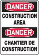 DANGER CONTRUCTION AREA (BILINGUAL FRENCH - DANGER CHANTIER DE CONSTRUCTION) 