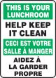 THIS IS YOUR LUNCHROOM HELP KEEP IT CLEAN (BILINGUAL FRENCH)